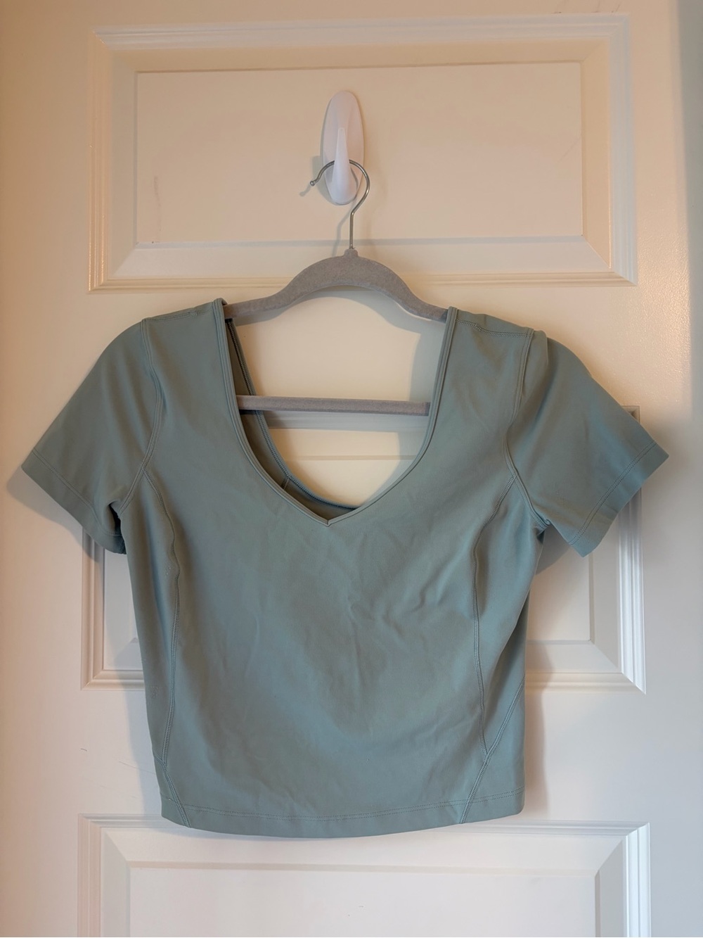 lululemon athletica Short V-Neck Crop Top in Sage